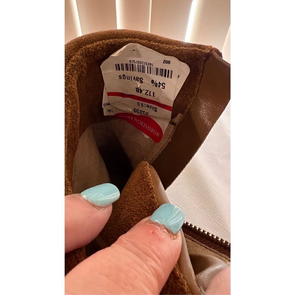 Michael Kors womens Suede Leather Chunky Heel Ankle Boots Brown Gold Size 9.5 - Picture 13 of 15